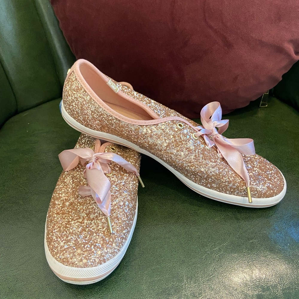 Kate Spade Rose Gold Glitter Sneakers